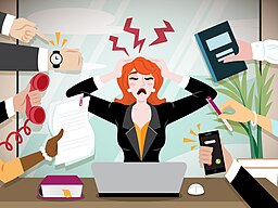 256px-Work_Related_Stress_Illustration CIPHR Connect, CC BY 2.0 , via Wikimedia Commons